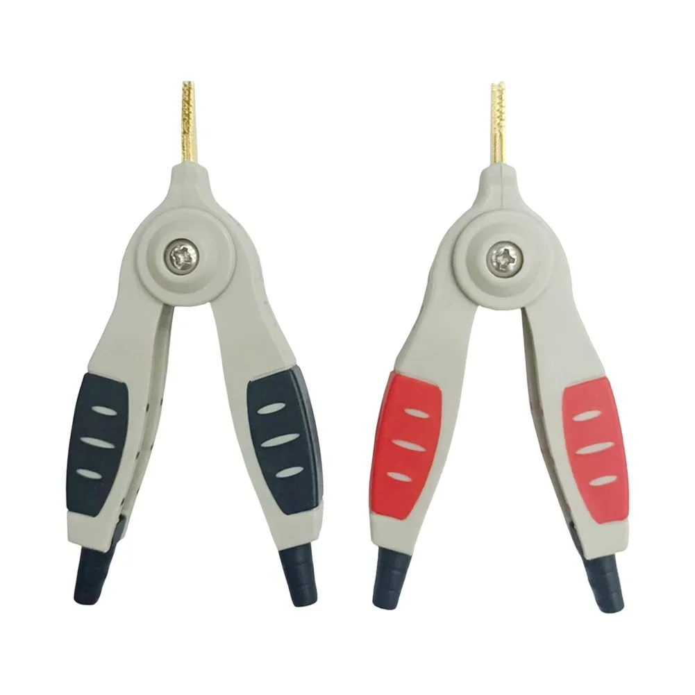 

A Pair Of Kelvin Test Clips Insulated 5A Flat Crocodile Clip LCR Kelvin Copper Brass Clamp Cable Battery Metal Test Clips