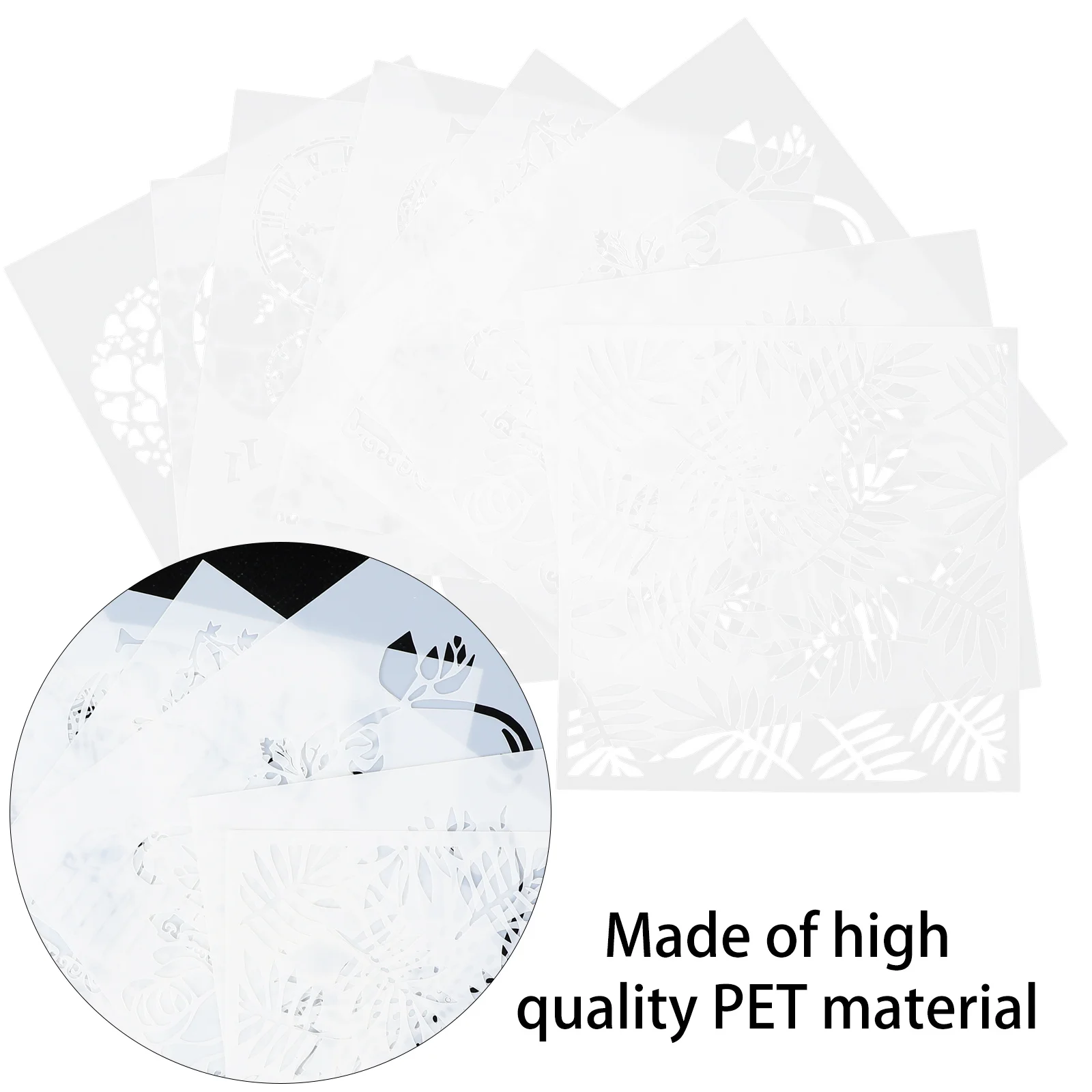 

8Pcs Art Stencils Durable Pet Material Reusable Washable for DIY Crafts Drawing Templates Painting Stencils Chalkboard