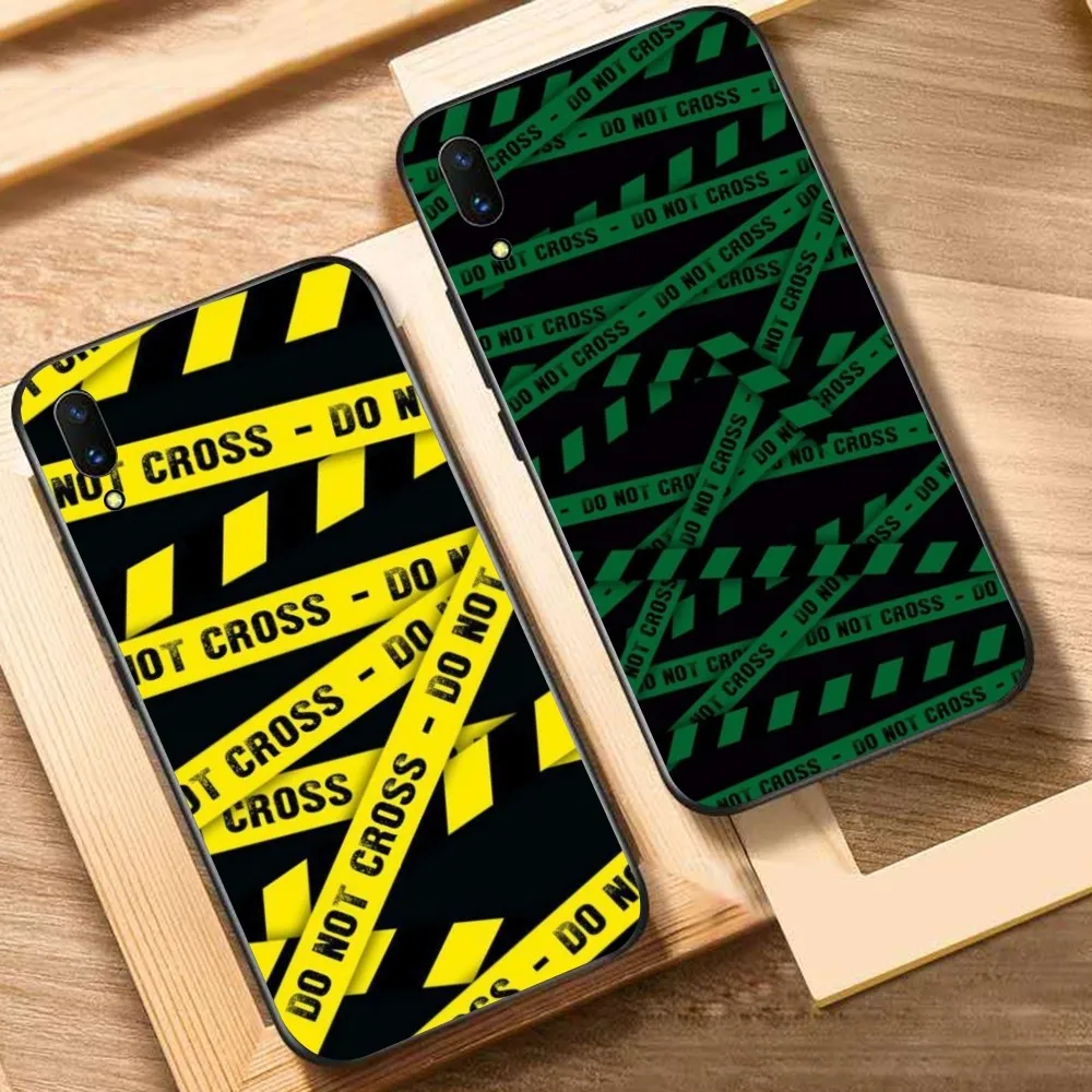 Hazard Warning Line Phone Case For Huawei Y9 6 7 5 Prime Enjoy 7s 7 8 plus 7a 9e 9plus 8E Lite Psmart Shell