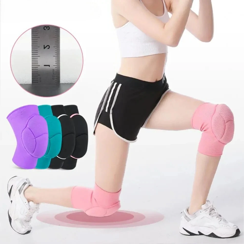 1Pcs Knee Pads Thick Sponge Anti-Slip Collision Avoidance Knee Sleeve Football Jogging Wrestling Basketball Volleyball Women Men