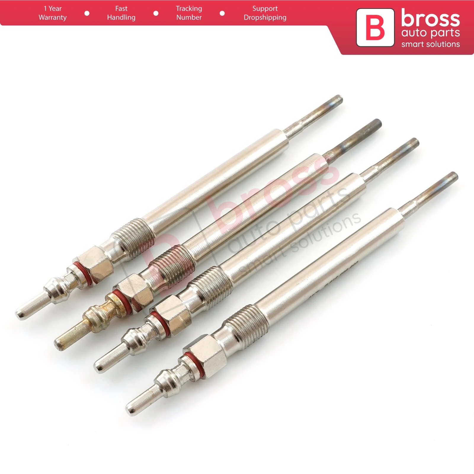 Bross Auto Parts BGP17-1 4 Pcs Heater Glow Plugs  0250403009, 03L963319A for VW Audi Seat Skoda Fast Shipment Ship From Turkey