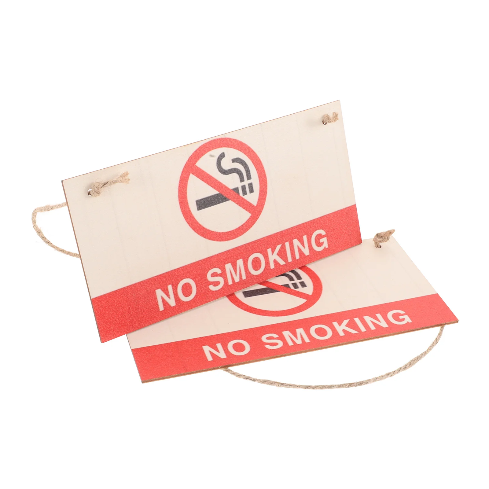 2Pcs No Smoking Sign Wood Hanging Indication Plate Vintage Style Smoke Warning Sign for Facility Bar Yard Driveway Security Use