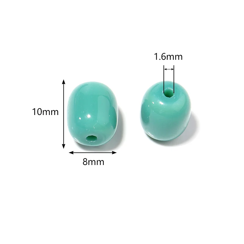30pcs 10x8mm Barrel Shape Glass Beads Glossy Solid Color Oval Loose Spacer Beads For Jewelry Making DIY Necklace Bracelets Decor