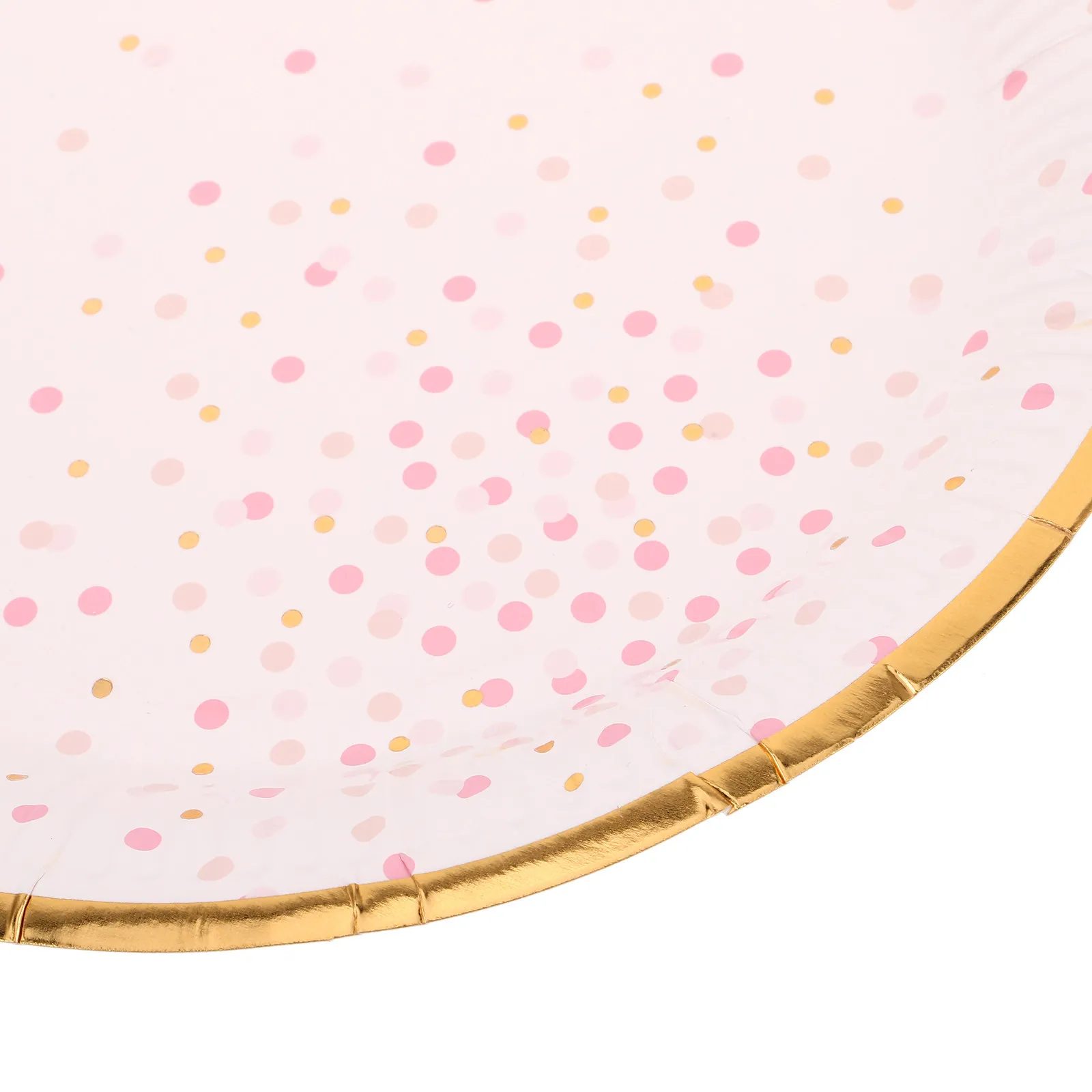 44Pcs Pink Polka Dot Disposable Dinnerware Set for Birthday Parties Showers Tea Parties Paper Plates Cups Napkins Straws
