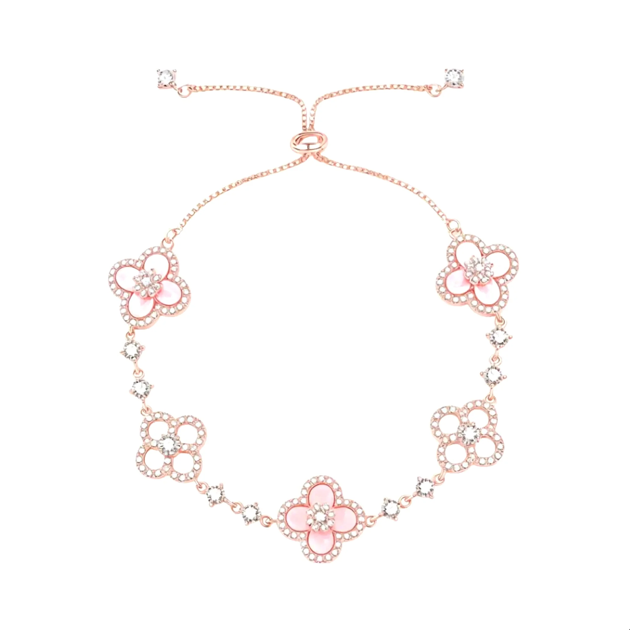 

GLOSSMOON Sakura Cleef Bracelet Fashionable and Elegant Cherry Blossom Bracelet Does Not Change Color and Is Not Allergic The Sakura Clover Bracelet showcases a multitude of brilliant diamonds, forming a luminous sparkle that commands attention in every
