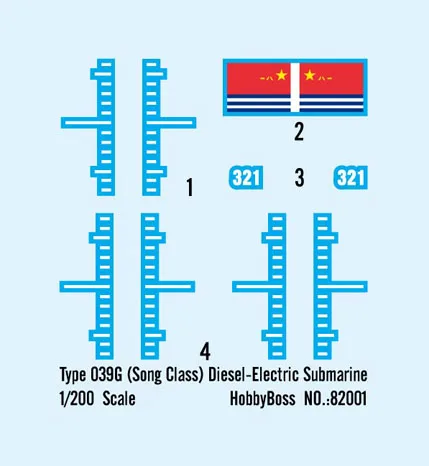 HobbyBoss 82001 1/200 PLAN type 039G Song Class SSG Submarine Military Ship Assembly Plastic Toy Handcraft Model Building Kit