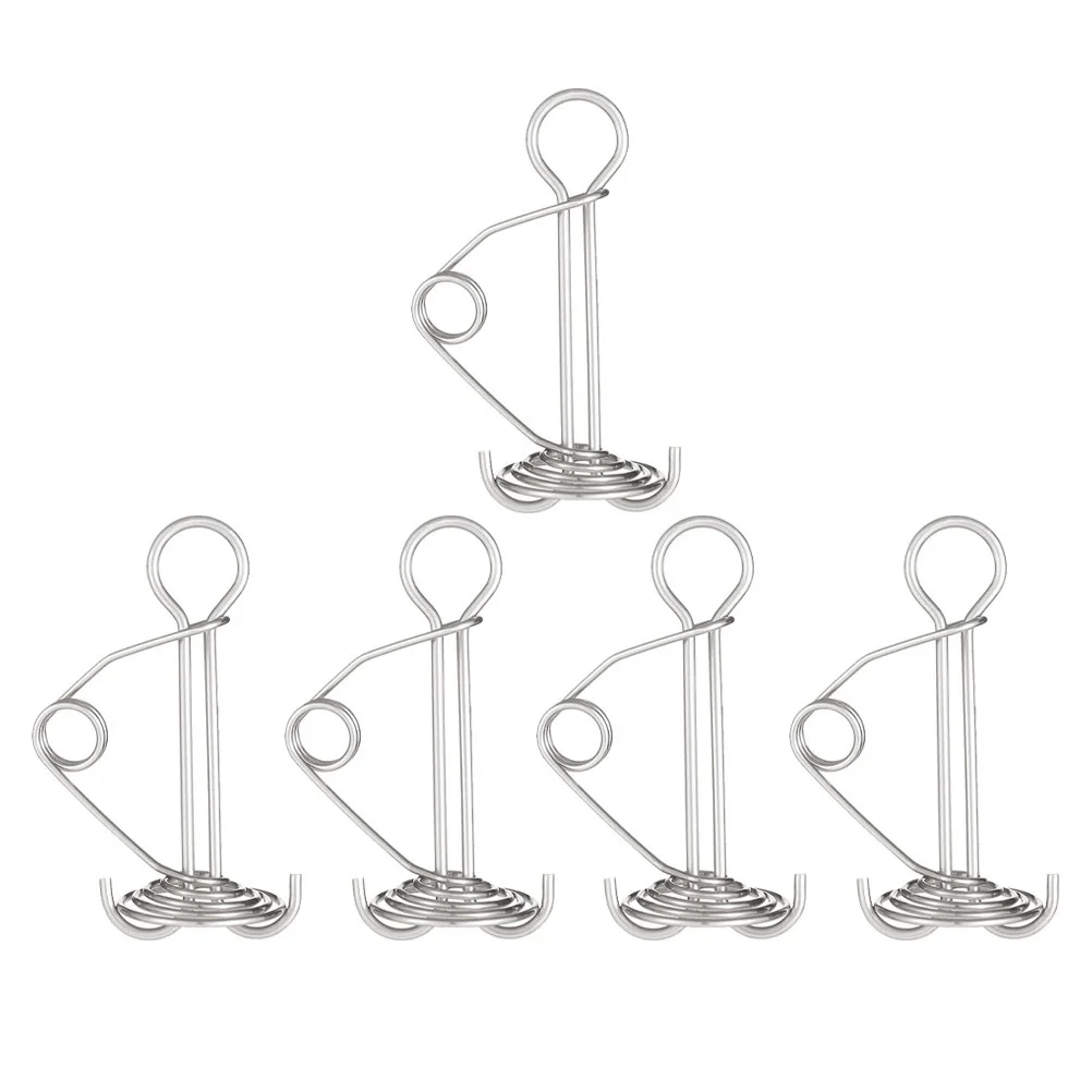 

5pcs Heavy Duty Ground Stakes High Strength Tent Pegs For Camping Hiking Beach Windproof Canopy Fasteners Spring Buckles