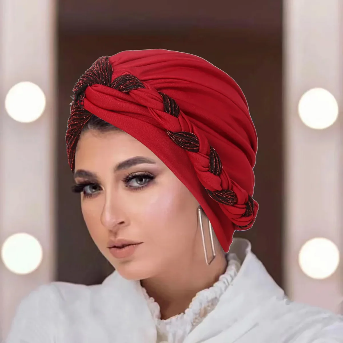 الضفائر عمامة باندانا قبعة للنساء مسلم الحجاب الإسلامي رئيس التفاف فقدان الشعر الكيماوي غطاء الحجاب بونيه بيني Turbante Mujer