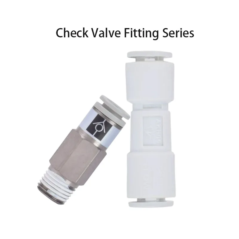 Precision CNC Pneumatic One-way Check Valve AKB/AKH06/8/10/12-B-02 Quick Connector For Air Tube Check Valve