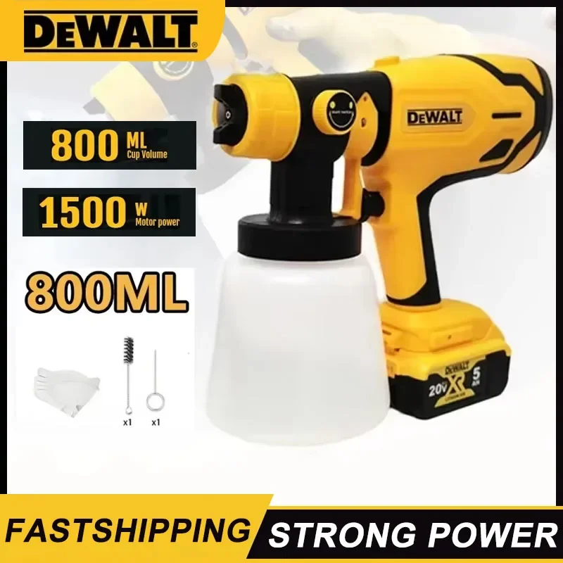 Dewalt 800ML Schnurlose Elektrische Spritzpistole Tragbare Farbspritzgerät High Power Auto Möbel Beschichtung Airbrush Für Dewalt Batterie