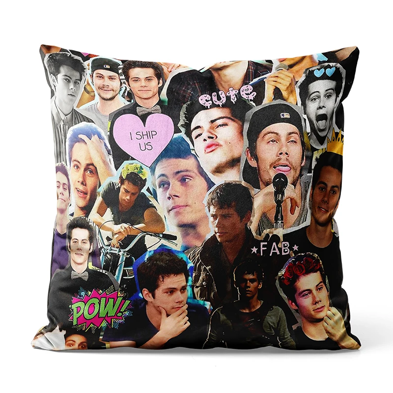 Gaslight Gatekeep Girlboss Dylan O\'Brien Collage Tomorrow Throw Pillow Covers Cushion Cases Pillowcases  45cm x 45cm