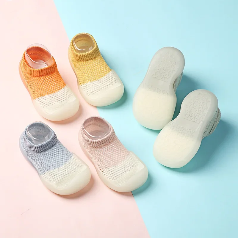 Newborn Baby Shoes Breathable Mesh Kid First Walkers Indoor Socks shoes Toddler Boy Crib Anti-slip Floor Infant Girls Sock 0-4Y