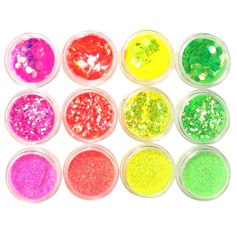 3 Boxes/set Nail Glitter Sequins Mermaid Chameleon Flakes Hexagon Shape Slices Summer Nail Art Decorations Polish Manicure Tips