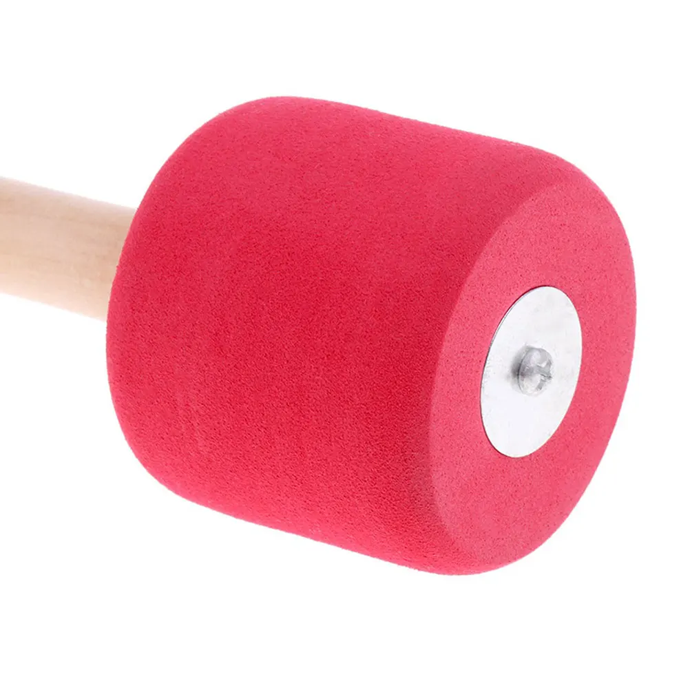 

2 Pcs Drumsticks Percussion Mallet Bass Mallets Felt Red Cool Accessories Child