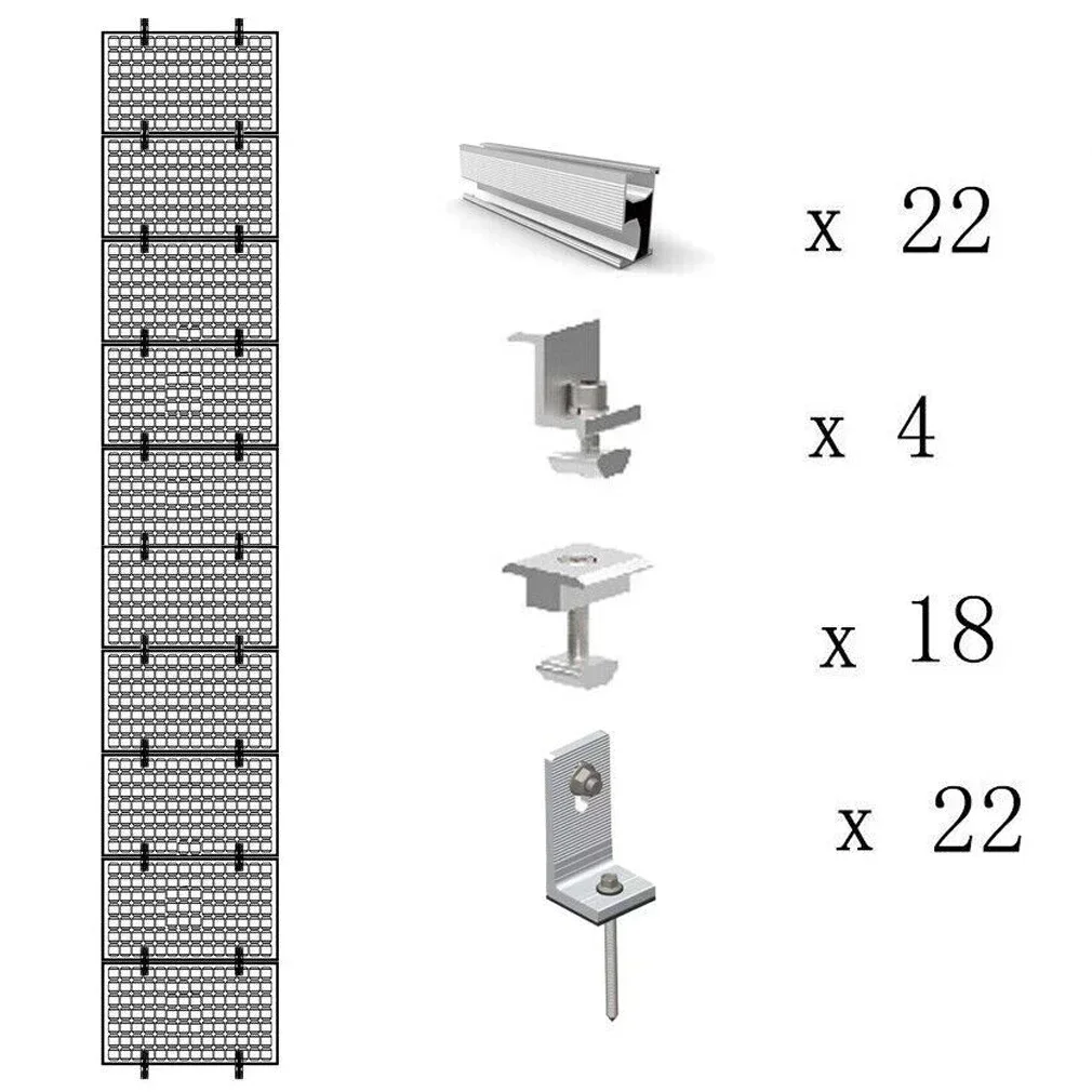 Solar Rail Alu Mounting Rail Solar System Accessories Set Aluminum Alloy Bracket Rail For Flat Roof Metal Roof