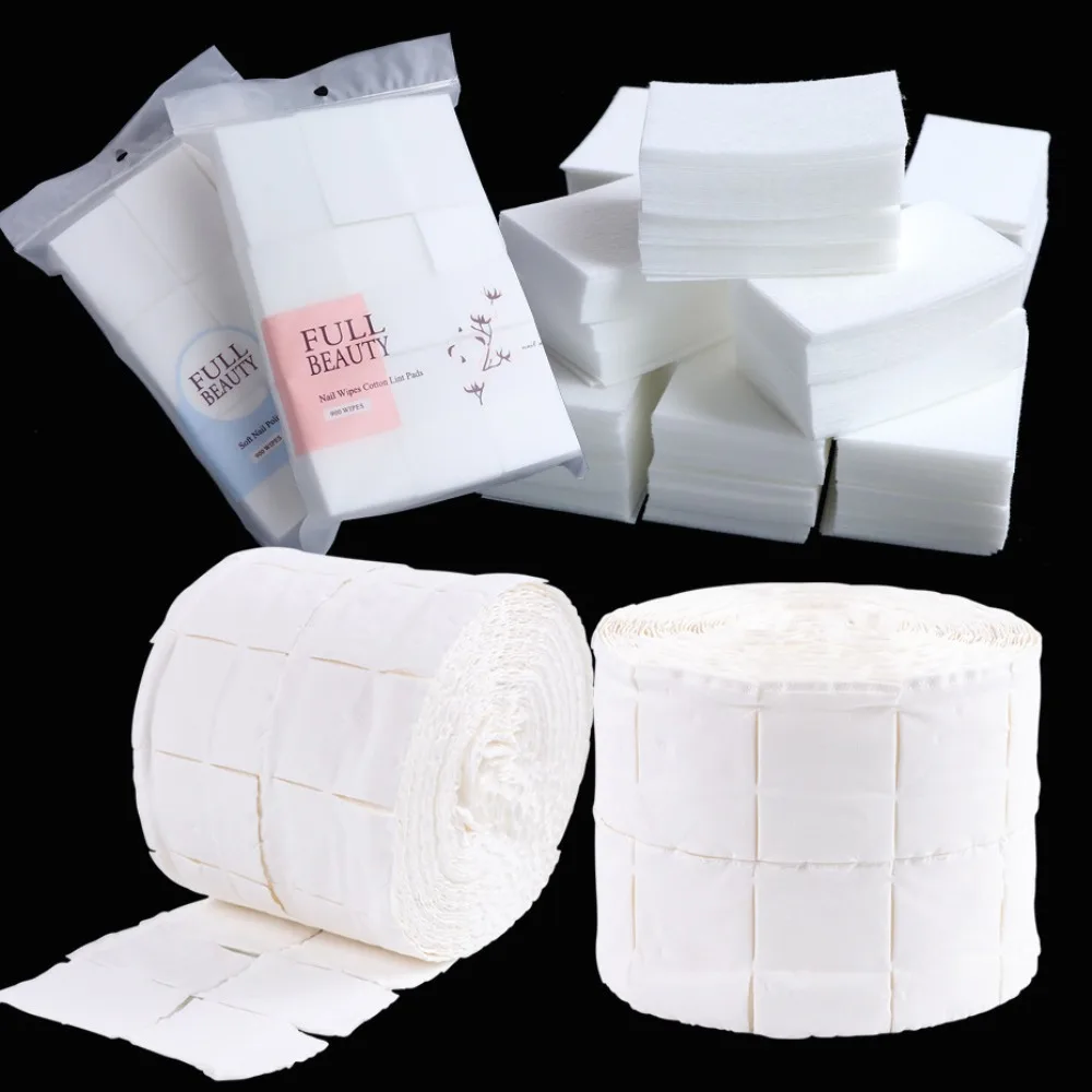 300 قطعة/لفة مسمار القطن مناديل UV هلام مسمار نصائح مزيل طلاء الأظافر الأنظف الوبر ورقة الوسادة نقع مسمار الفن تنظيف مانيكير أداة