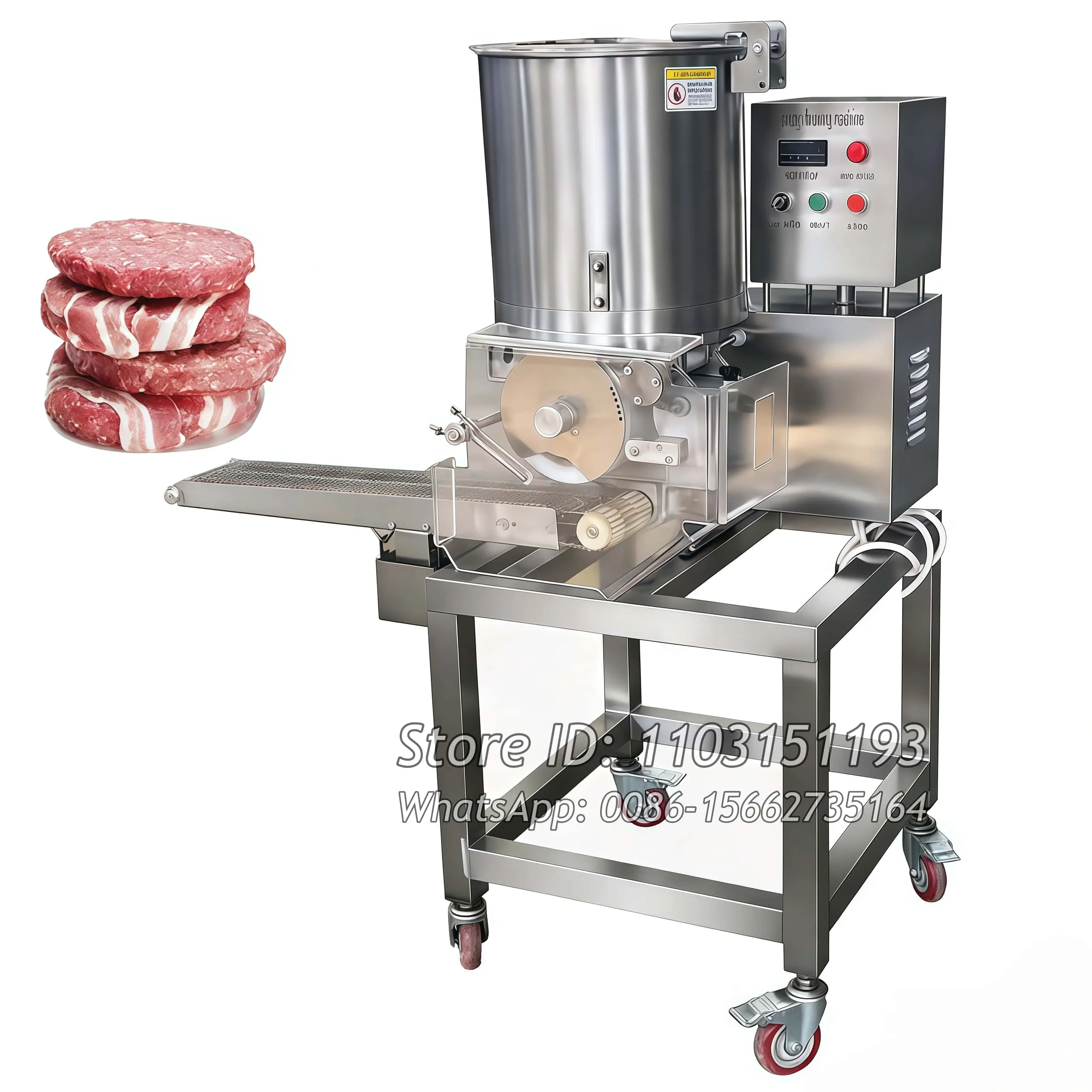 Automatic Commercial Burger Meat Pie Cutlet Nugget Making Machine Hamburger Meat Beef Patty Molder Maker Patty Forming Machine