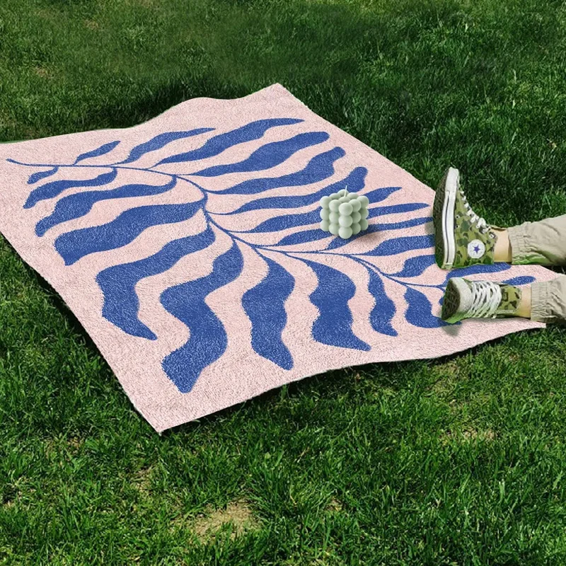 Matisse Leaf Living Room Oversized Carpets Minimalist Bedroom Carpet Modern Grass Green Blue Rug Fluffy Soft Home Dedicated Rugs