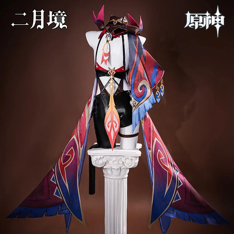 게임 Genshin Impact Chasca 코스프레 의상 가발 드레스 유니폼 모자 귀걸이 반지 Natlan 할로윈 파티 여성용 소품;6,r
