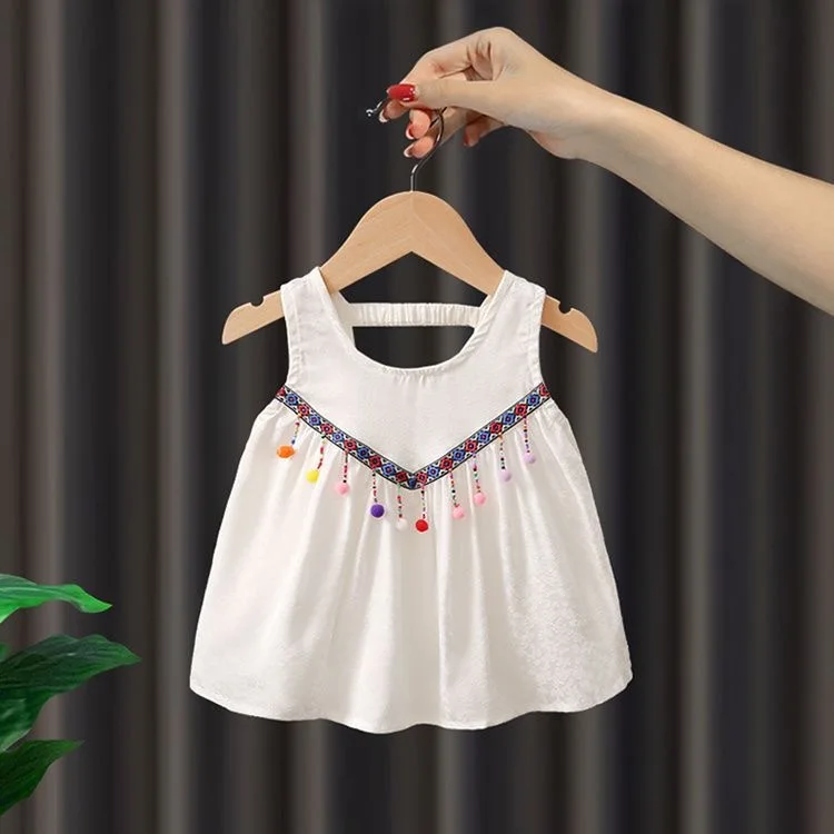 Summer Boho Girl Clothes Set Tank Top and Wide Leg Pants with Bag Kids Outfit Casual Children Clothing