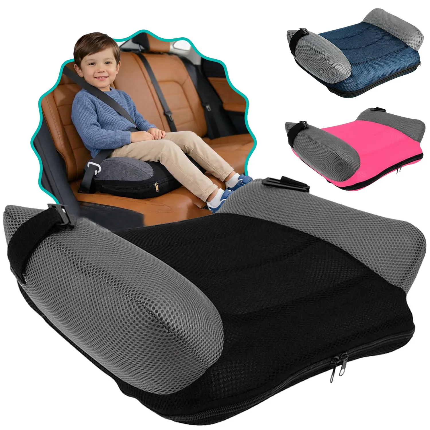 Car Booster Seat Inflatable & Portable Cushion PVC Inflatable Seat Booster Cushion Compact Lightweight Seat for Office Car Kids