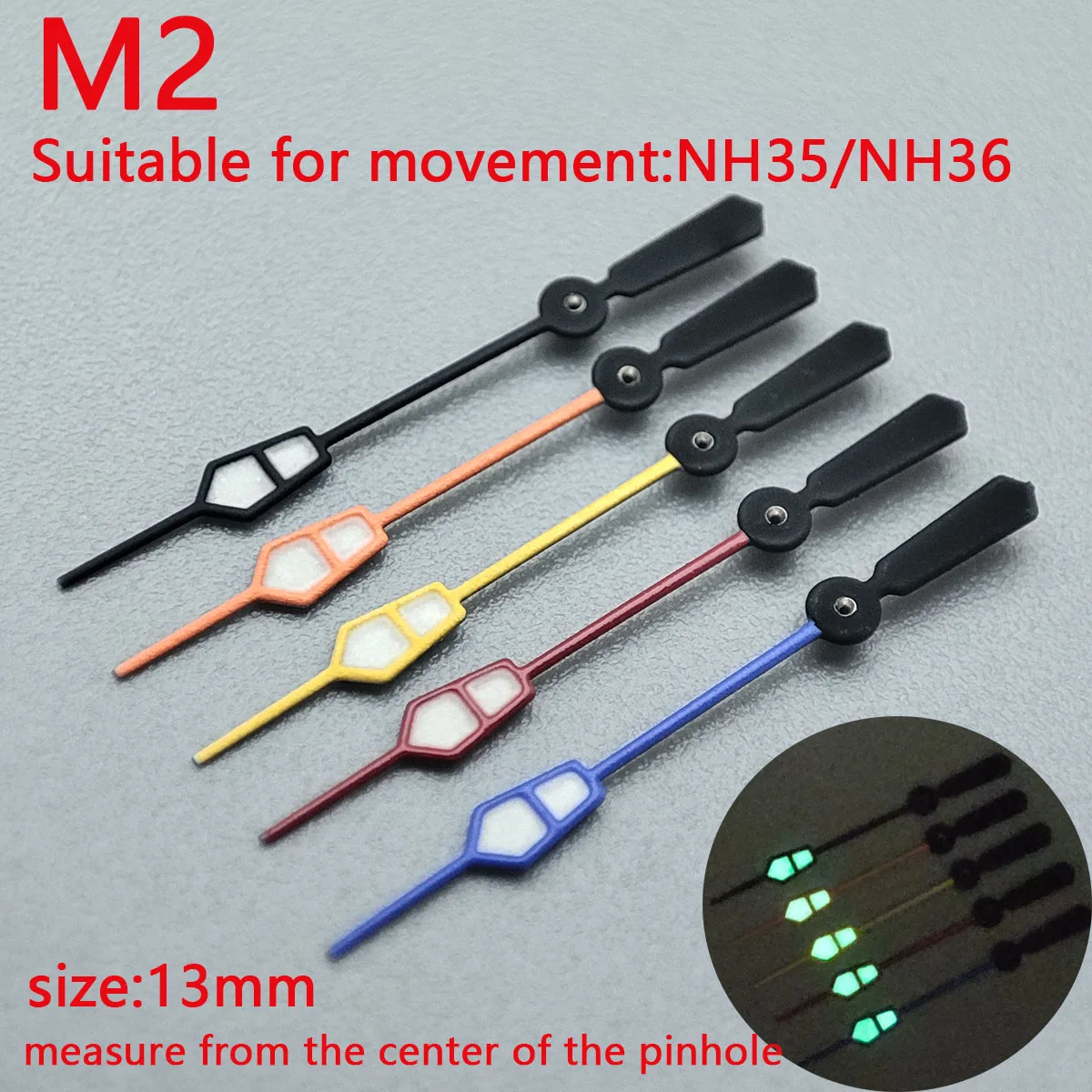 NH35 hands NH36 hands  pointer Silver needle green luminous, Watch accessories,suitable for NH35 Second Hands NH36 movement M1