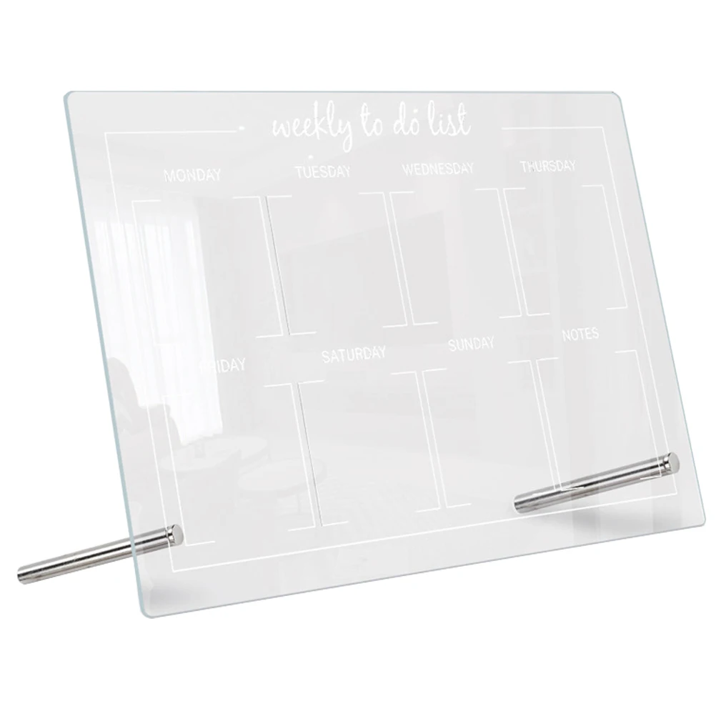 

1 set 1 Set Clear Acrylic Dry Erase Writing Memo Planner Tabletop Whiteboard For Office Home Multi-Function Message Board Smooth
