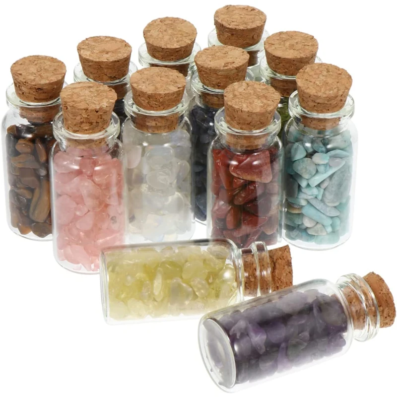 100Pcs 5/8/10/12/15/20ml Empty Mini Glass Bottles with Cork Stoppers Lovely Glass Vials for DIY Craft Wedding Home Party Decor