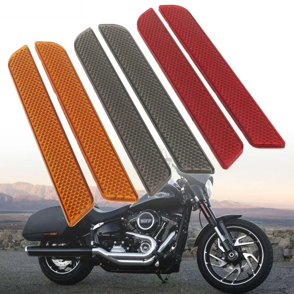 

6" Motorcycle Saddlebag Guard Reflectors Latch Cover Trim Reflective Sticker For Harley Touring Electra Tri Glide CVO 2014-2018