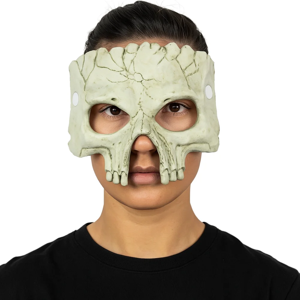 Funny Half Face Halloween Mask PU Foaming Party Props Halloween Skull Mask Cosplay Supplies Skeleton Mask Men