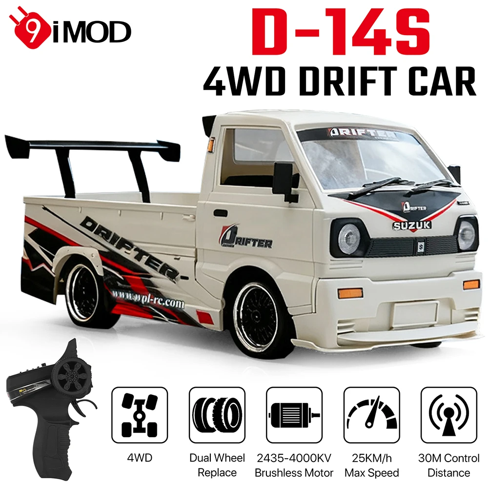 

9IMOD RC Car 1/10 D-14S 4WD Brushless Drifting Car 25+KM/H Dual Wheel Replace Model Vehicle