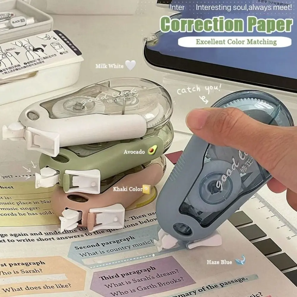 

New Design Silent Correction Tape Aesthetic Smooth Modification Tape Flip Cover Large Capacity White Covering Tape Student