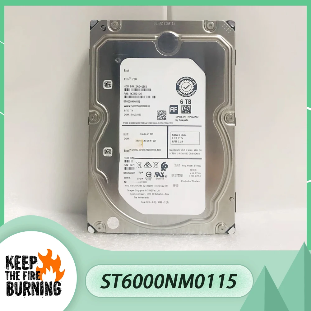 For Seagate HDD ST6000NM0115 6TB SATA 7.2K 3.5