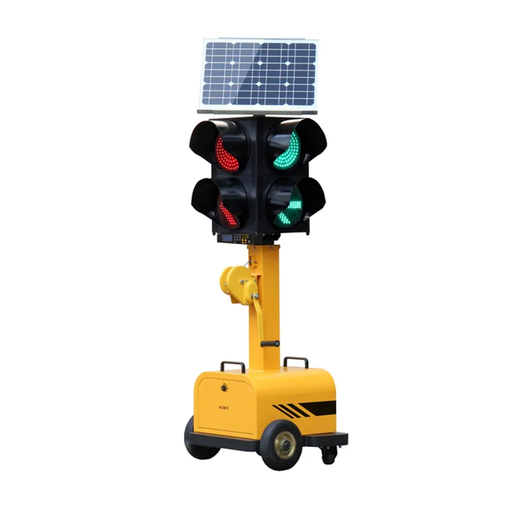 2026 Manufacturer portable traffic light with solar power traffic trailer warning lights emergency road flares led street