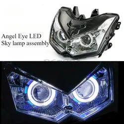 Suitable for Kawasaki Z1000 10-13 Motorcycle Front Headlight Assembly Front Lighting Headlight with Angel Eyes