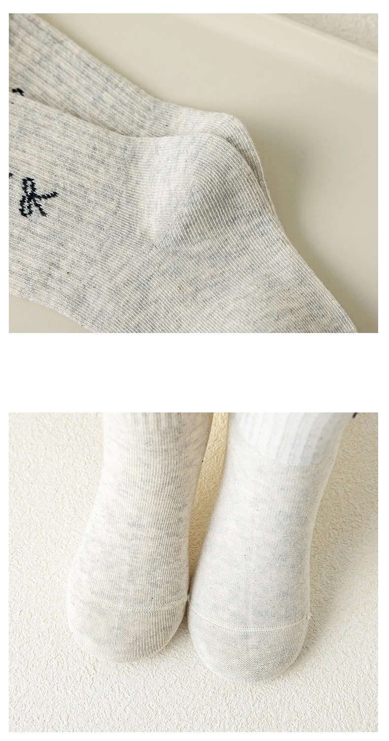 4 Paar/Set Kindersocken für Mädchen, gerüschte, süße Schleifen-Mittellängensocken für Mädchen, einfarbige, vielseitige Kindersocken für Schüler, Frühling Herbst – Detail 13