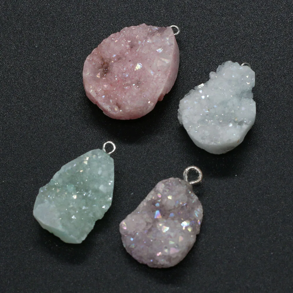 Irregular Natural Stone Crystal Cluster Pendants Exquisite Charms DIY Jewelry Making Supplies for Necklace Earring Accessories