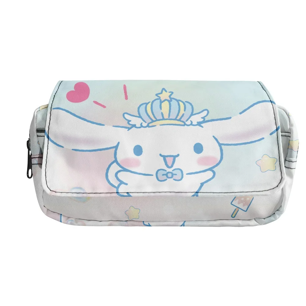 Nieuwe Cartoon Cinnamoroll Etui Grote Oren Hond Jade Hond Sanrio Dubbellaags Potlood Tas Student Multifunctionele Pen Box