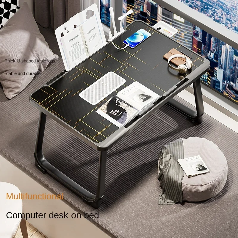 

Portable Folding Laptop Table for Bed & Sofa, Multifunctional Study Desk for Bedroom Dormitory, Ergonomic Lazy Learning Table