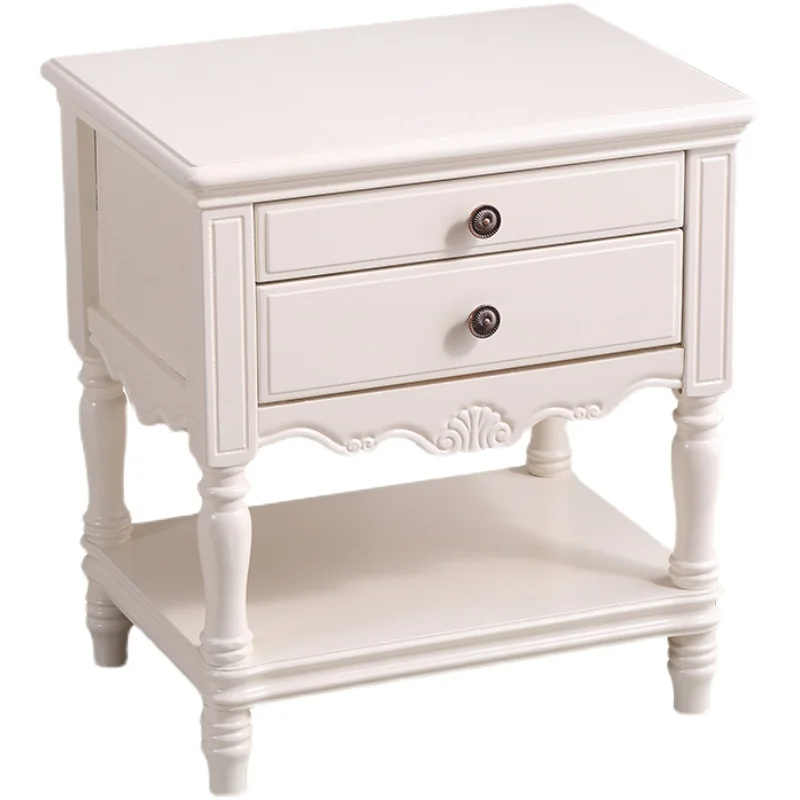 

American bedside table solid wood simple modern walnut home living room sofa corner cabinet bedside storage