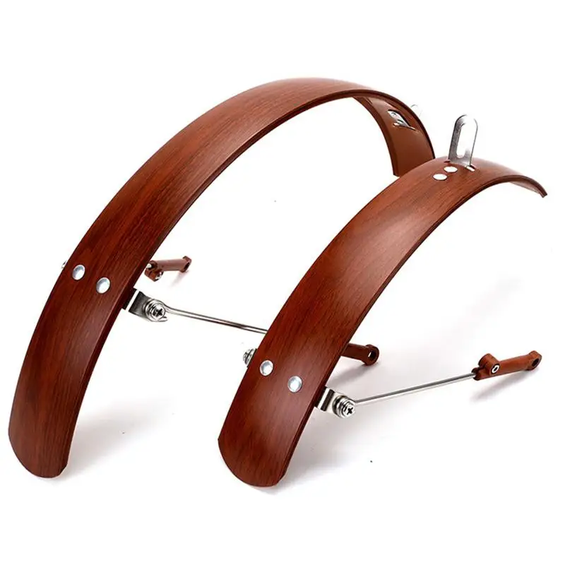 

FMFXTRA Ретро-брызговики для велосипедов с полным покрытием, для складных велосипедов 16-20 дюймов - Винтажные брызговики под дерево для V-образных тормозов