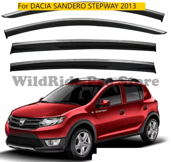 For DACIA SANDERO STEPWAY 2013 Car Injection Window Deflectors Vent Visor