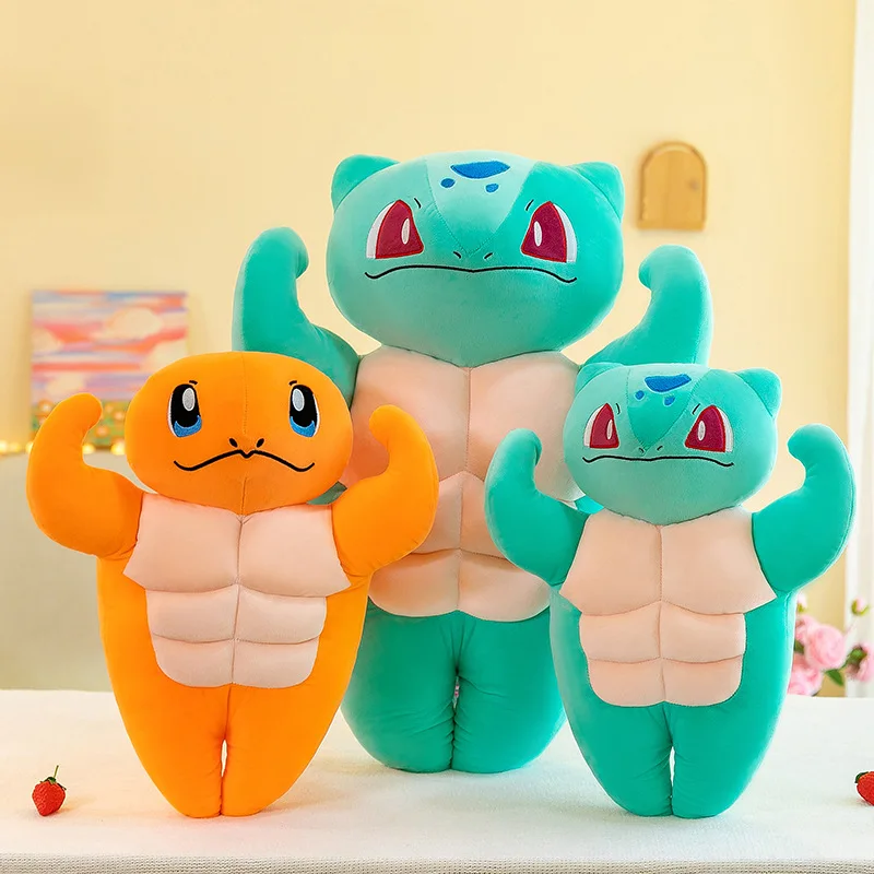 

Pokemon Kawaii 85 см большой размер мышцы Бульбазавр плюшевые игрушки аниме кукла Чармандер гигантская мягкая плюшевая подушка подарок для детей