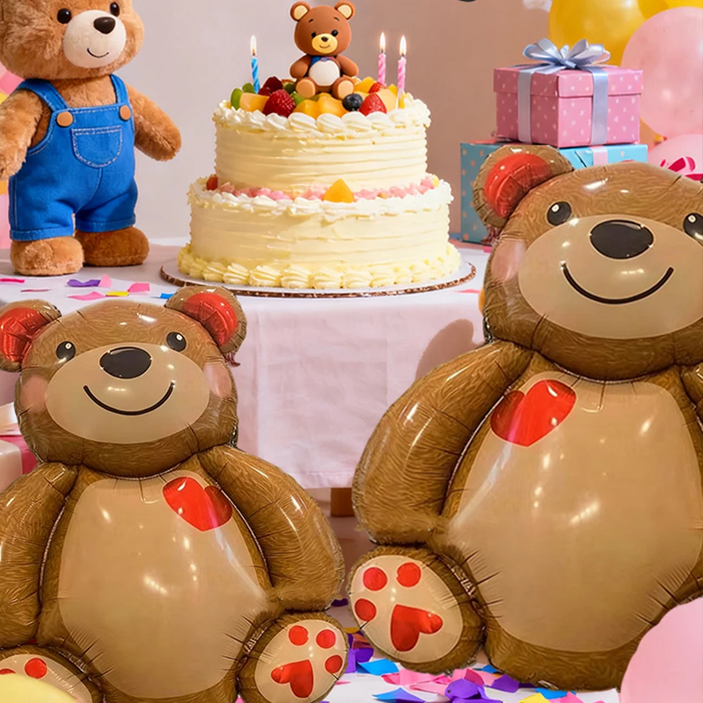 

Extra Large Cute Bear Foil Mylar Balloons for Birthday Party Valentines Day Wedding Decoration Cartoon animals Inflated Balloon