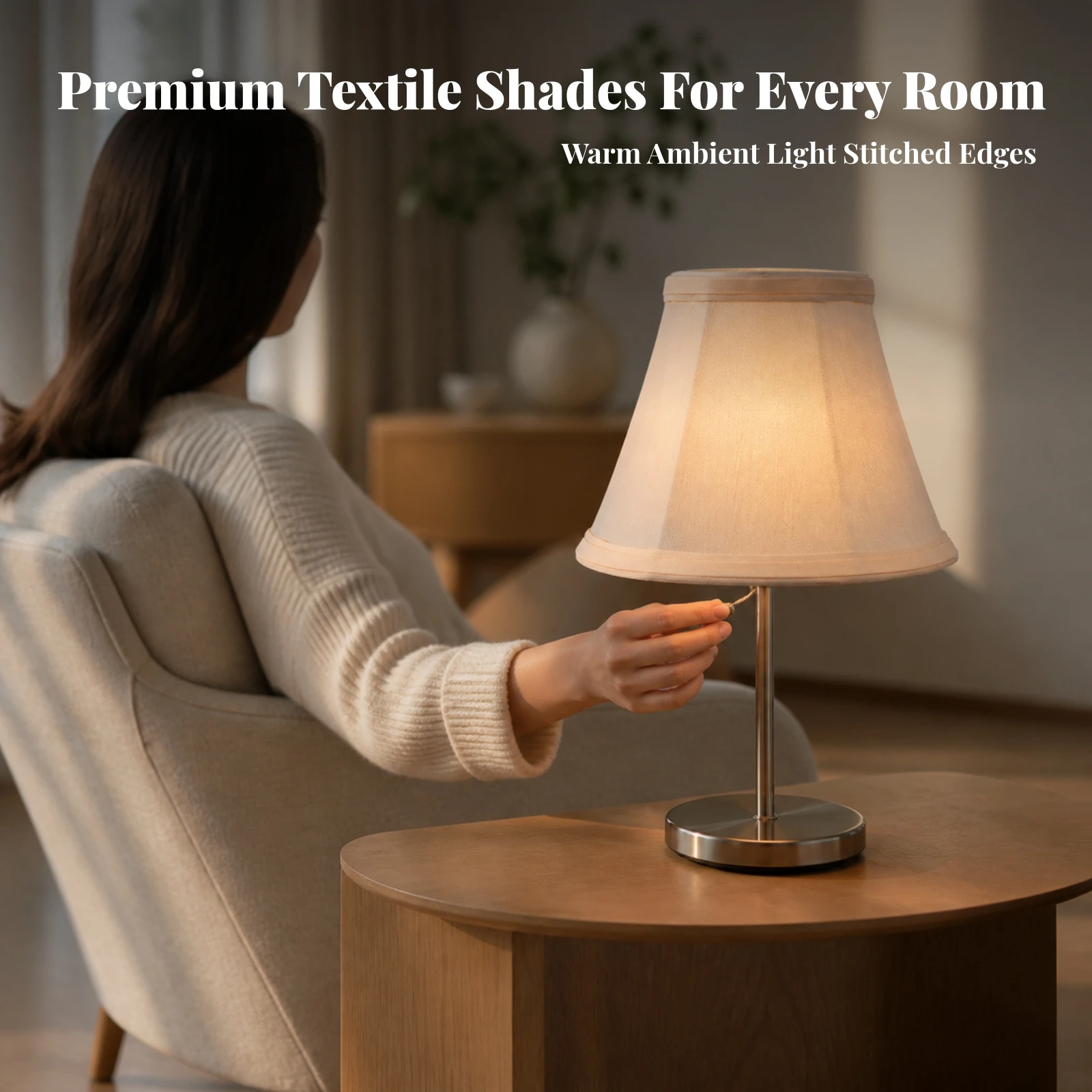 6 Pieces Snap-on Lamp Shade Textured Tapered Conical Lampshade Lampshade with Snap-on Adapter Convenient Lightweight