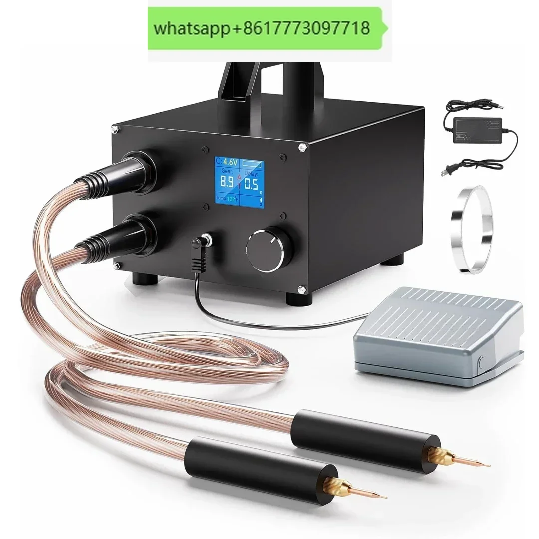 

Портативный двойной аппарат для точечной сварки Фарада, 250 передач, регулируемый конденсаторный аккумулятор 3000F, аппарат для точечной сварки с ЖК-дисплеем 1,8 дюйма