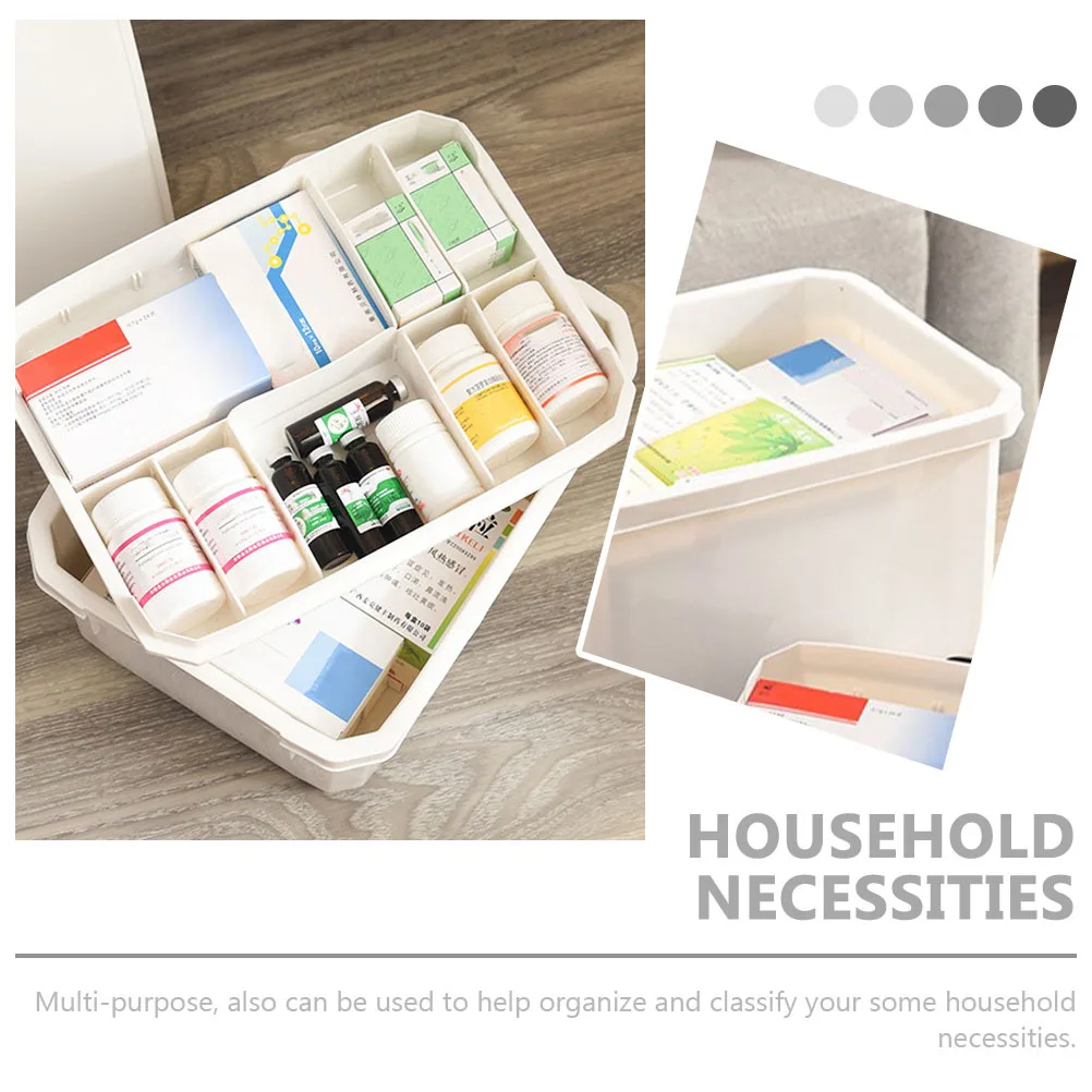 1 قطعة صندوق دواء محمول سعة كبيرة متعددة الاستخدامات حقيبة للتخزين للمنزل في الهواء الطلق السفر الإسعافات الأولية الطب الصدر #6