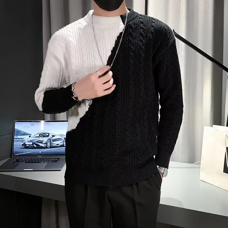 

Men's Thiened round Ne Knitwear Casual Loose Fit Faionable Outerwear Sweater Comfortable Polyester Blend Long Sve