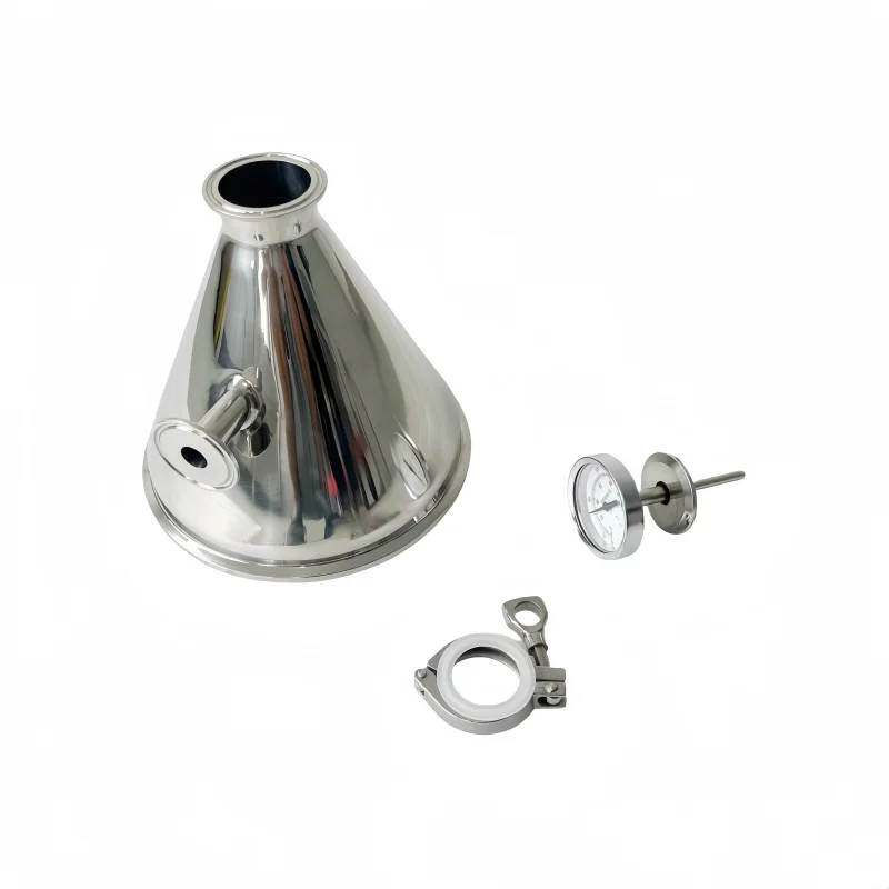 8 بوصة × 2 بوصة TC المخفض مع الأوسط TC 3/4 بوصة OD50.5mm ميناء ميزان الحرارة لتقطير البيرة ، L-200mm ، الفولاذ المقاوم للصدأ 304