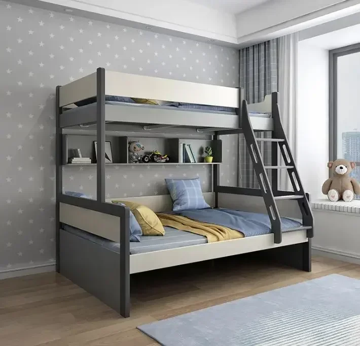 

# Детская кровать, двухъярусная кровать из массива дерева, двухслойная высокая и низкая кровать для мальчиков и девочек